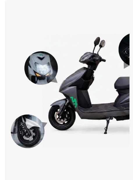 Scooter elétrica — farol e freio dianteiro